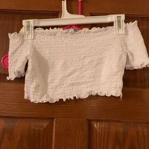 White Ruffled Crop Top